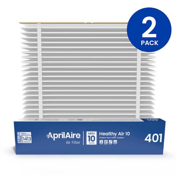 AprilAire 16 in. x 25 in. x 6 in. 401 MERV 10 Pleated Air Cleaner Filter for Air Purifier Model 2400, Space-Gard 2400 (2-Pack)