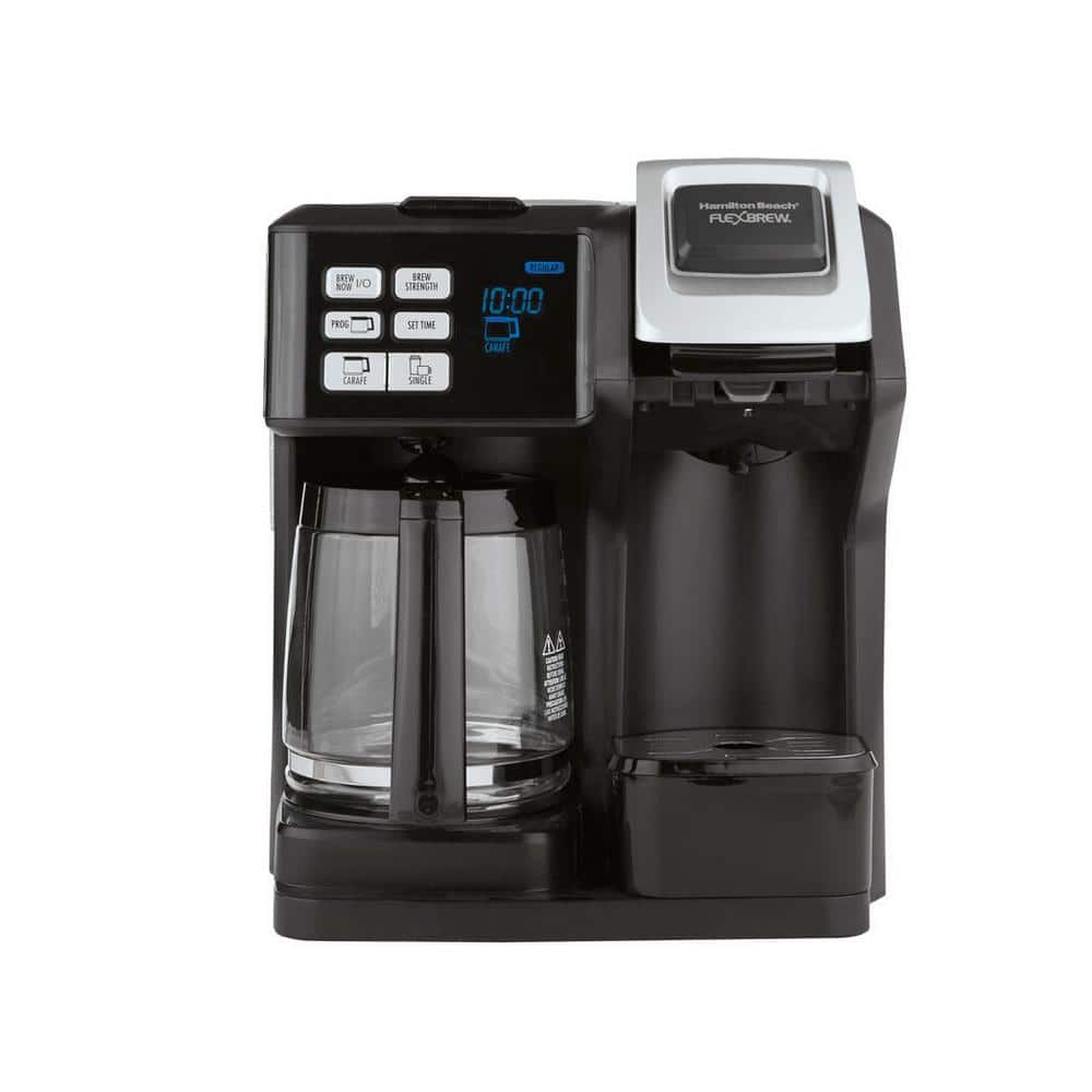 Hamilton Beach FlexBrew 2-Way 12-Cup Black Drip Coffee Maker with Built-In  Timer 49976 - The Home Depot