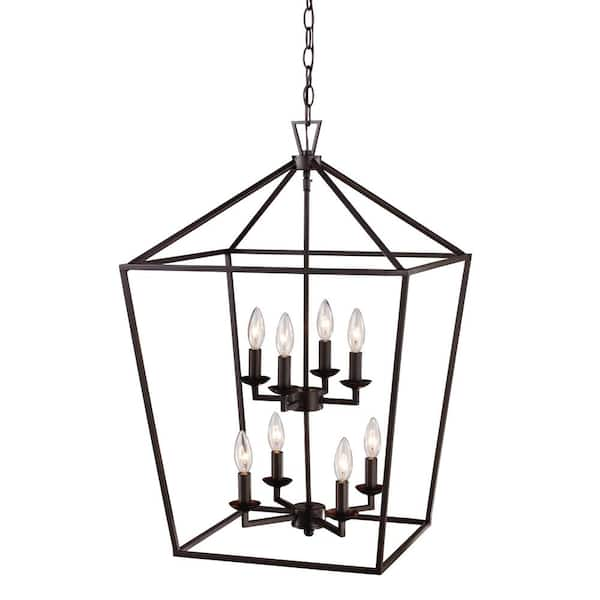 Bel Air Lighting Lacey 8-Light Rubbed Oil Bronze Pendant