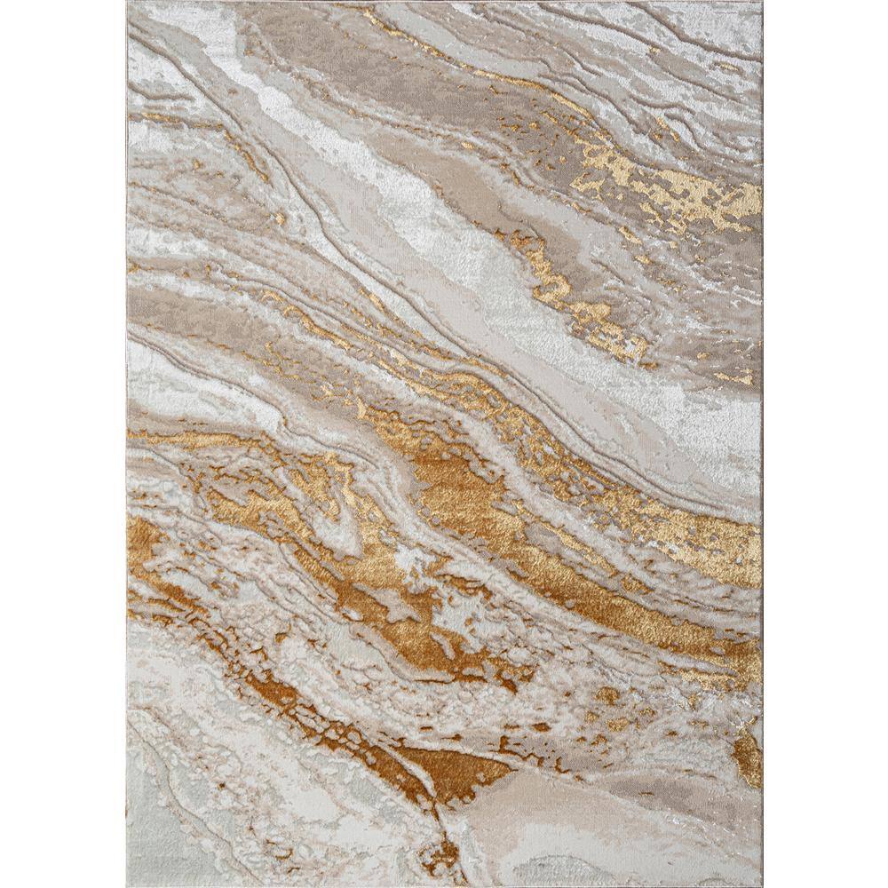 Home Rug Gold Amazing Rugs Adi 9' x 12' Gold/White Abstract Area Rug ADIBG0224-912 ...