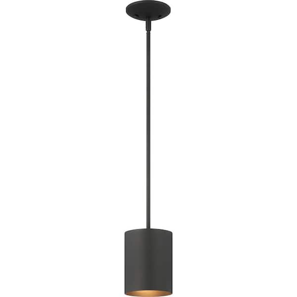 black cylindrical pendant light