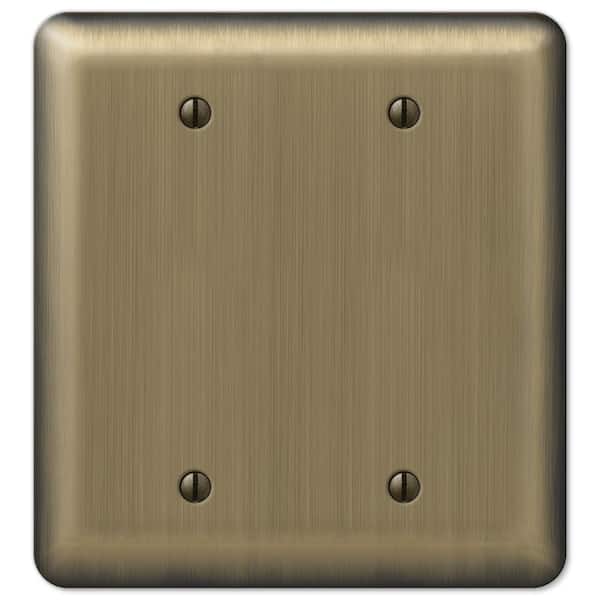 AMERELLE Brass 2-Gang Blank Plate Wall Plate (1-Pack)
