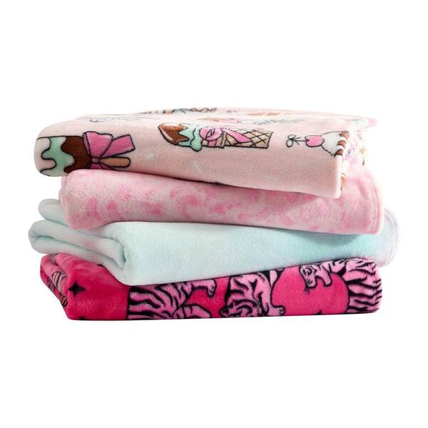 BETSEY JOHNSON Coquette Ice Cream 1-Piece Pink Plush Fleece 60 x