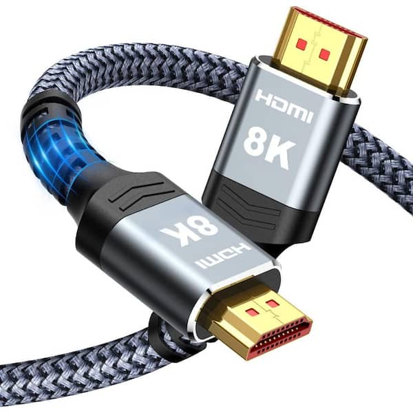 15 ft. 8K@60 Long HDMI Cable, 48Gbps 2.1 High Speed Gaming HDMI Cord 4K120 144Hz RTX 3090 eARC HDCP 2.2 and 2.3-Gray