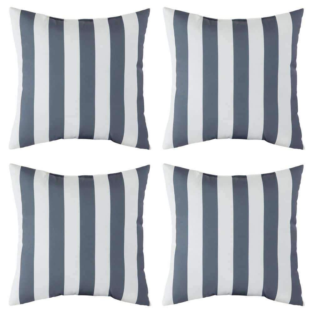 Canopy Stripe Gray Square Outdoor Throw Pillow (4-Pack) price history on PriceWatchPro