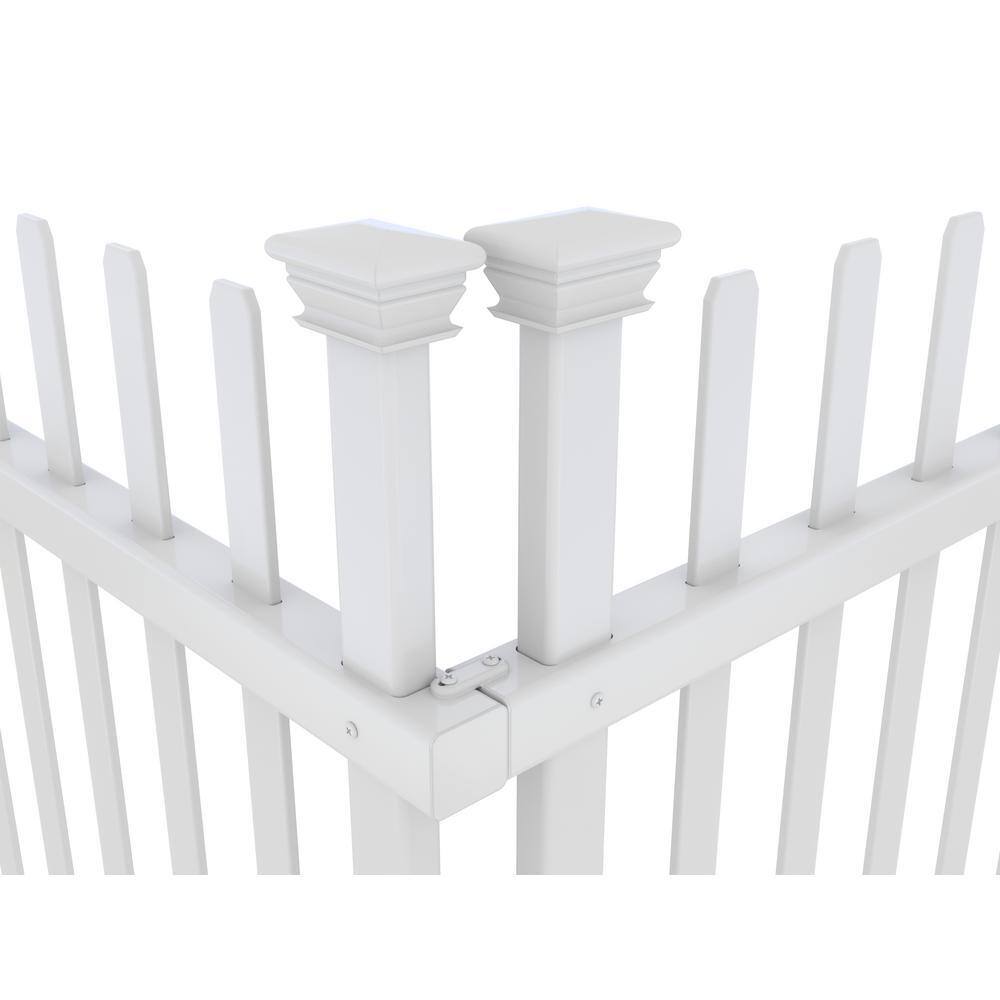 Burbank 3.5-ft White Vinyl Flat-top Picket Fence Panels