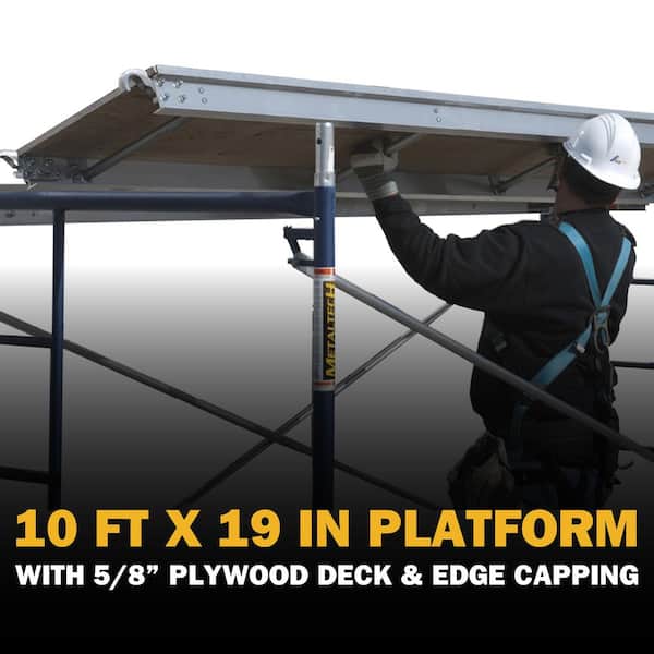 10 ft x 19 in Scaffolding Platform with 5/8 Plywood Plank and Reinforced Edge Capping
