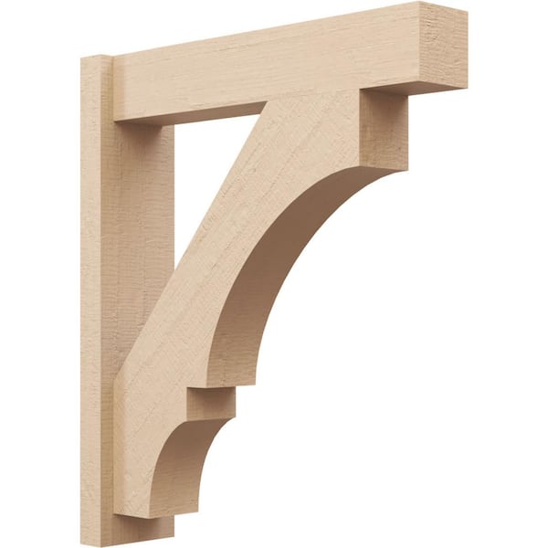 Ekena Millwork 6 in. x 30 in. x 26 in. Balboa Block Rough Cedar Woodgrain Timberthane Polyurethane Outlooker, Primed Tan