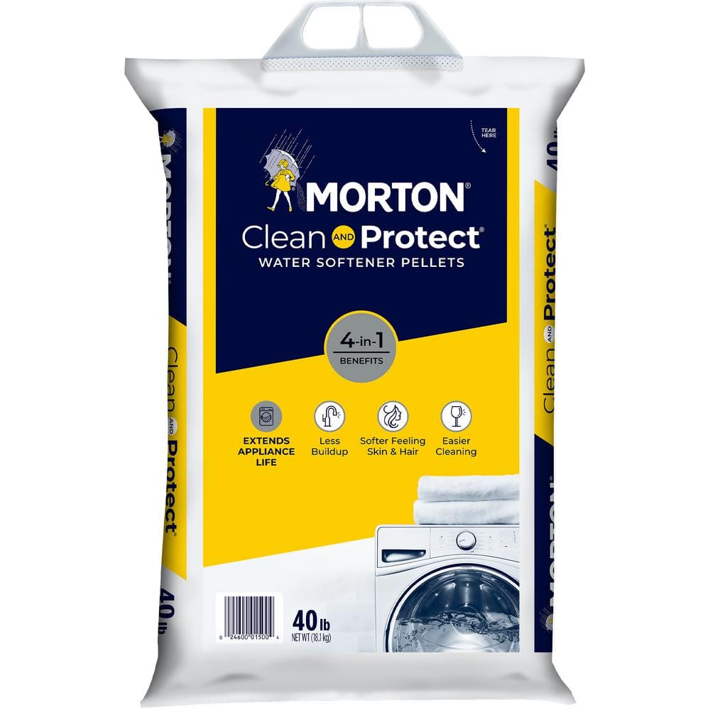 Morton Salt 40 lbs. Water Softener Salt Pellets Clean and Protect 1500 -  The Home Depot