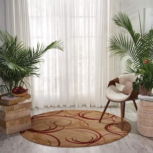 Somerset Beige 6 ft. x 6 ft. All-over design Contemporary Round Area Rug