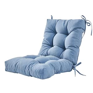Outdoor Cushions Dinning Chair Cushions with back Wicker Tufted Pillow for Patio Furniture in Warm Blue