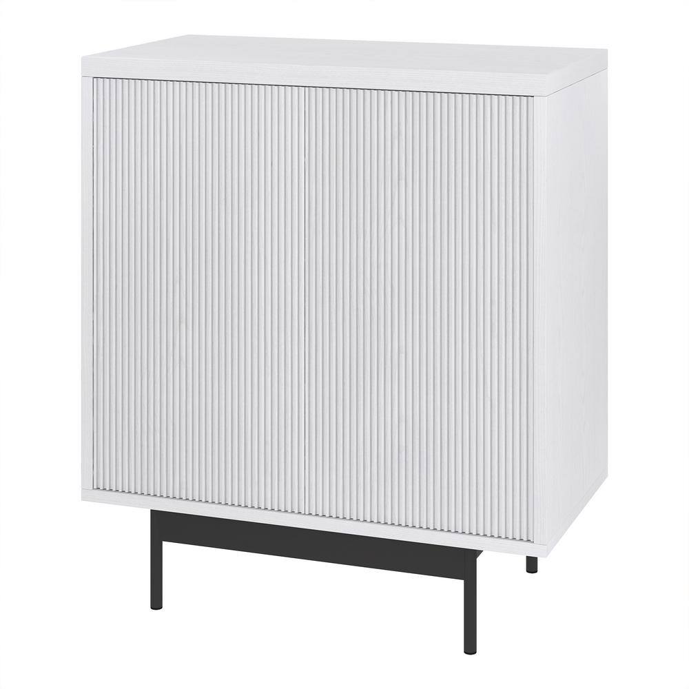 Whitman 28" White Ridged MDF Accent Cabinet with Adjustable Shelving