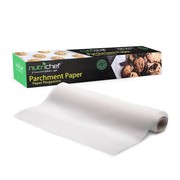 NutriChef 200 Sq. Ft. Heavy Duty Parchment Paper Roll for Baking, Easy to Cut and Non-Stick Cooking Paper for Bread