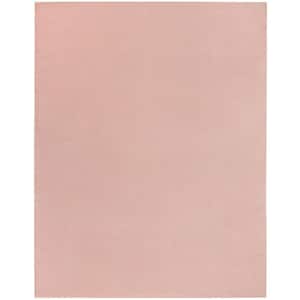 Nourison Essentials 9 ft. x 12 ft. Pink Solid Contemporary Indoor/Outdoor Patio Area Rug