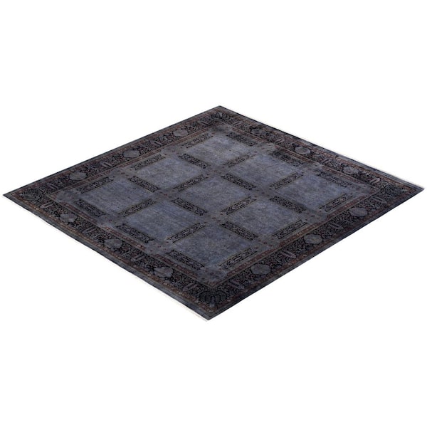 Overdyed Gray 7 ft. 1 in. x 8 ft. 5 in. Wool Indoor Area Rug