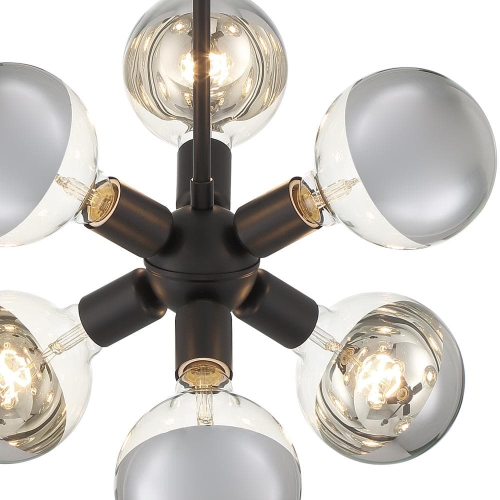 Gambit 6-Light 7'' Matte Black Mid-Century Modern Pendant