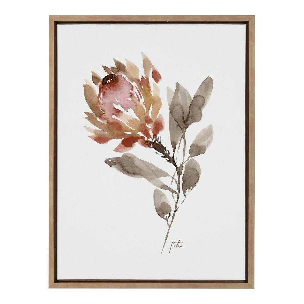Wild King Protea Floral Print on Canvas with Polystyrene Frame