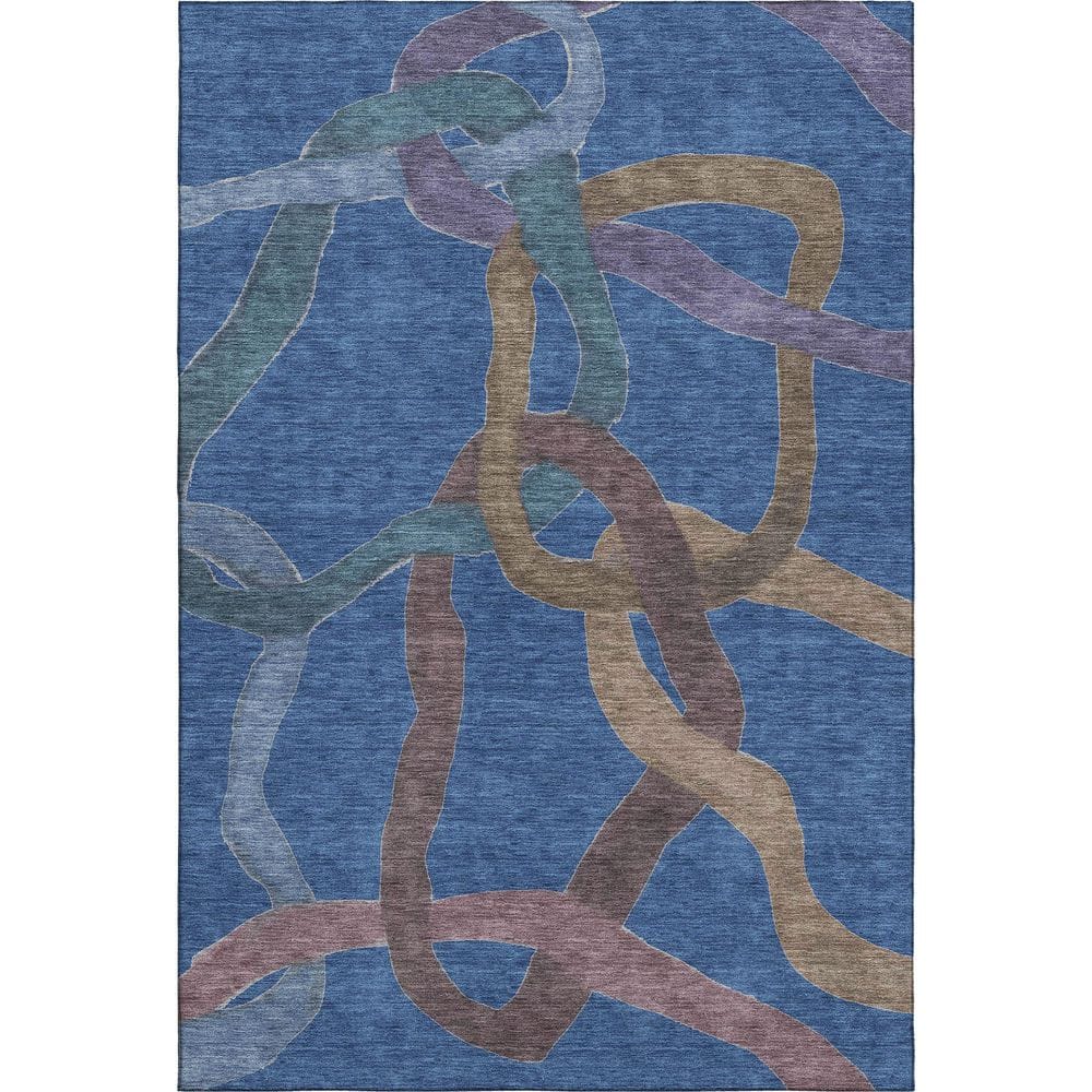 Mayfield Premium Machine Washable Abstract AMF2394 Navy 10 ft. x 14 ft. Area Rug price history on PriceWatchPro