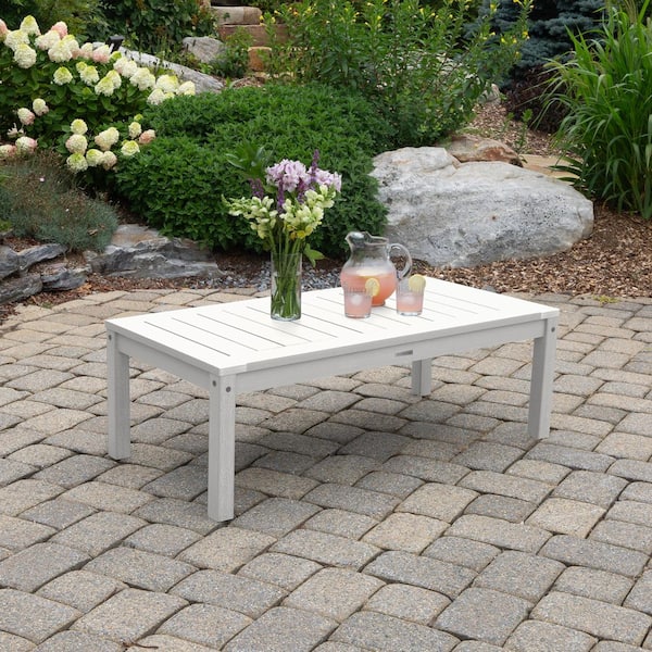 Adirondack White Rectangular Recycled Plastic Outdoor Coffee Table