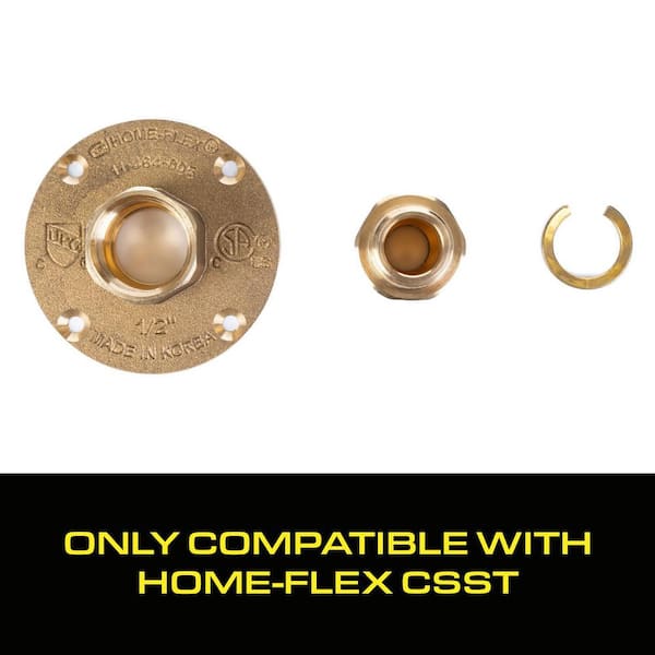 HOME-FLEX 1/2 in. CSST x 1/2 in. MIPT Brass Termination Flange 11
