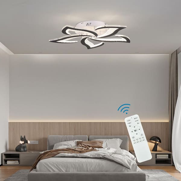 HARMONY 5-45 LEDライト Genoci 23.62 in. 48-Watt Modern Black Integrated LED Flush Mount