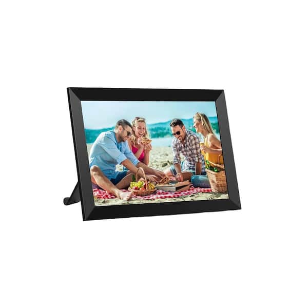 10.1 in. Digital Photo Frame with 32GB Storage, IPS Touch Screen, Wall Mountable, Auto-Rotate, Motion Sensor in Black