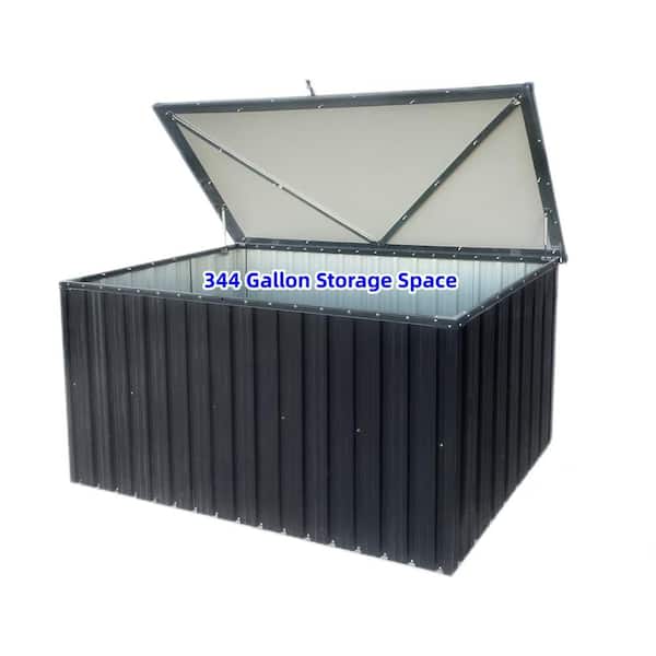 Unbranded 35 in. W x 72 in. D x 37 in. H Black Metal Large Outdoor Storage Cabinet, Waterproof, Lockable Doors, Easy to Assemble