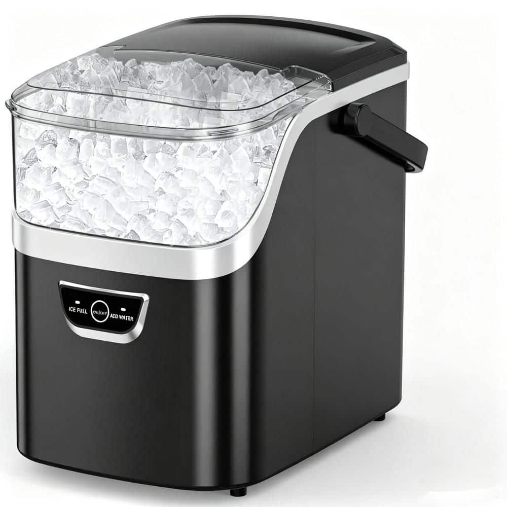8.5 in. 35 lb. Portable/Countertop Nugget Ice Maker Sonic Machine in Black Stainless Steel with Basket and Scoop price history on PriceWatchPro