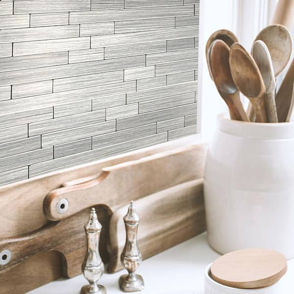 Dip Design Is Personal Dip Mini Silver Subway 10.75 in. x 13 in. Self-Adhesive PVC Aluminum Tile Backsplash KPVC-24