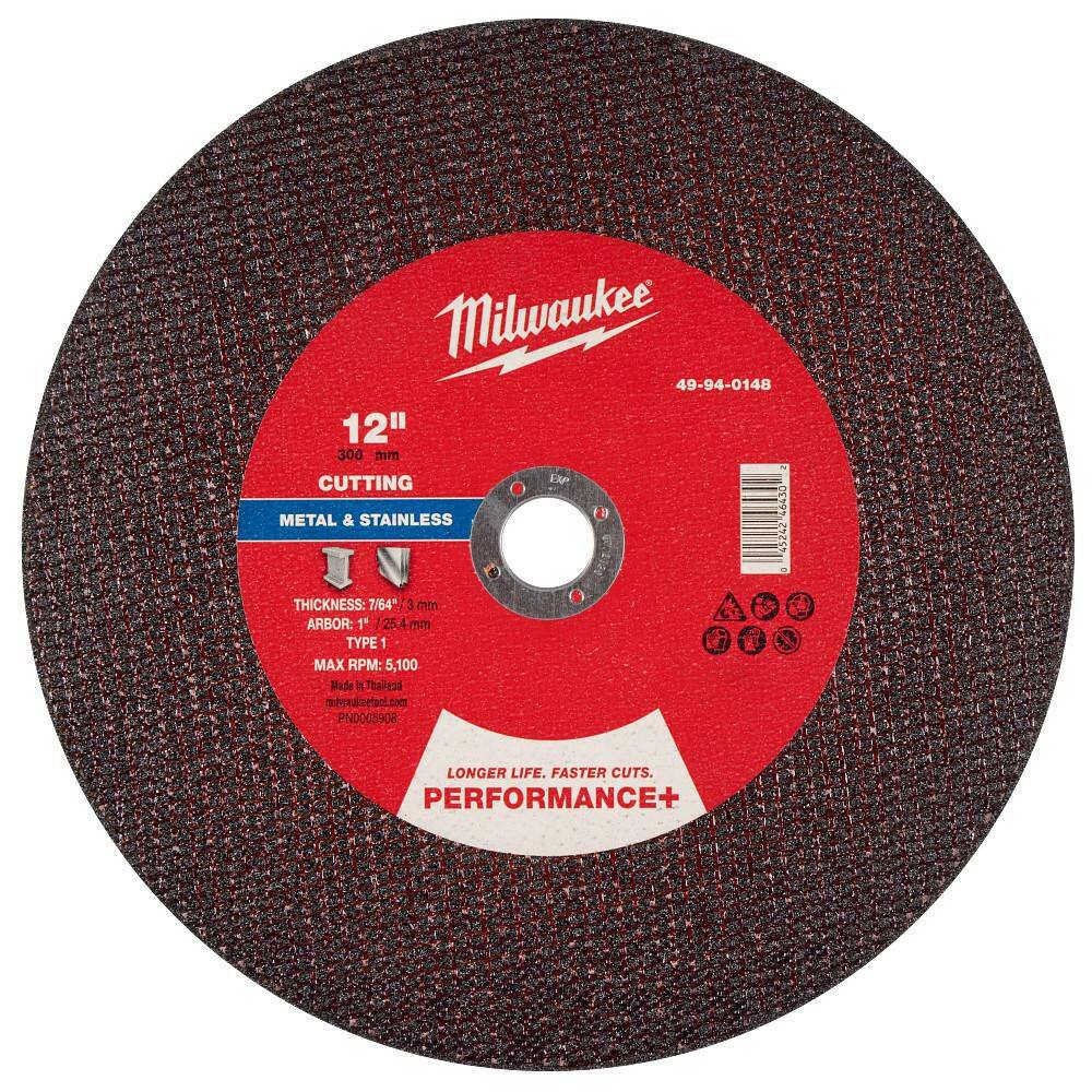 12 in. x 7/64 in. x 1 in. Performance Plus Metal Cut Off Wheel-Type 1 price history on PriceWatchPro