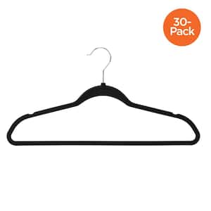 OSTO Black Velvet Hangers 30-Pack OVC-114-30-BLK-H - The Home Depot