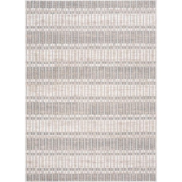 Alpha Beige 5 ft. x 7 ft. Abstract Indoor Area Rug