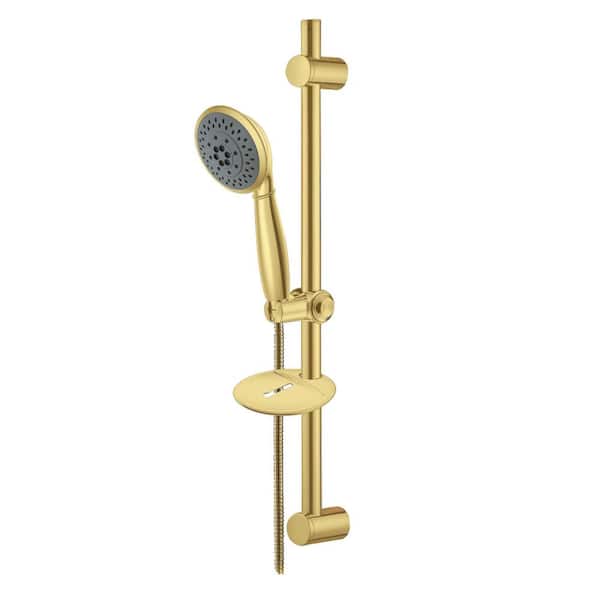 Vilbosch 5-Spray Wall Mount Handheld Shower Head 1.8 GPM in Polished Brass
