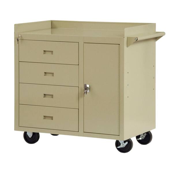 Edsal 36 in. W x 36 in. D 4-Drawer Mobile Workbench with Storage