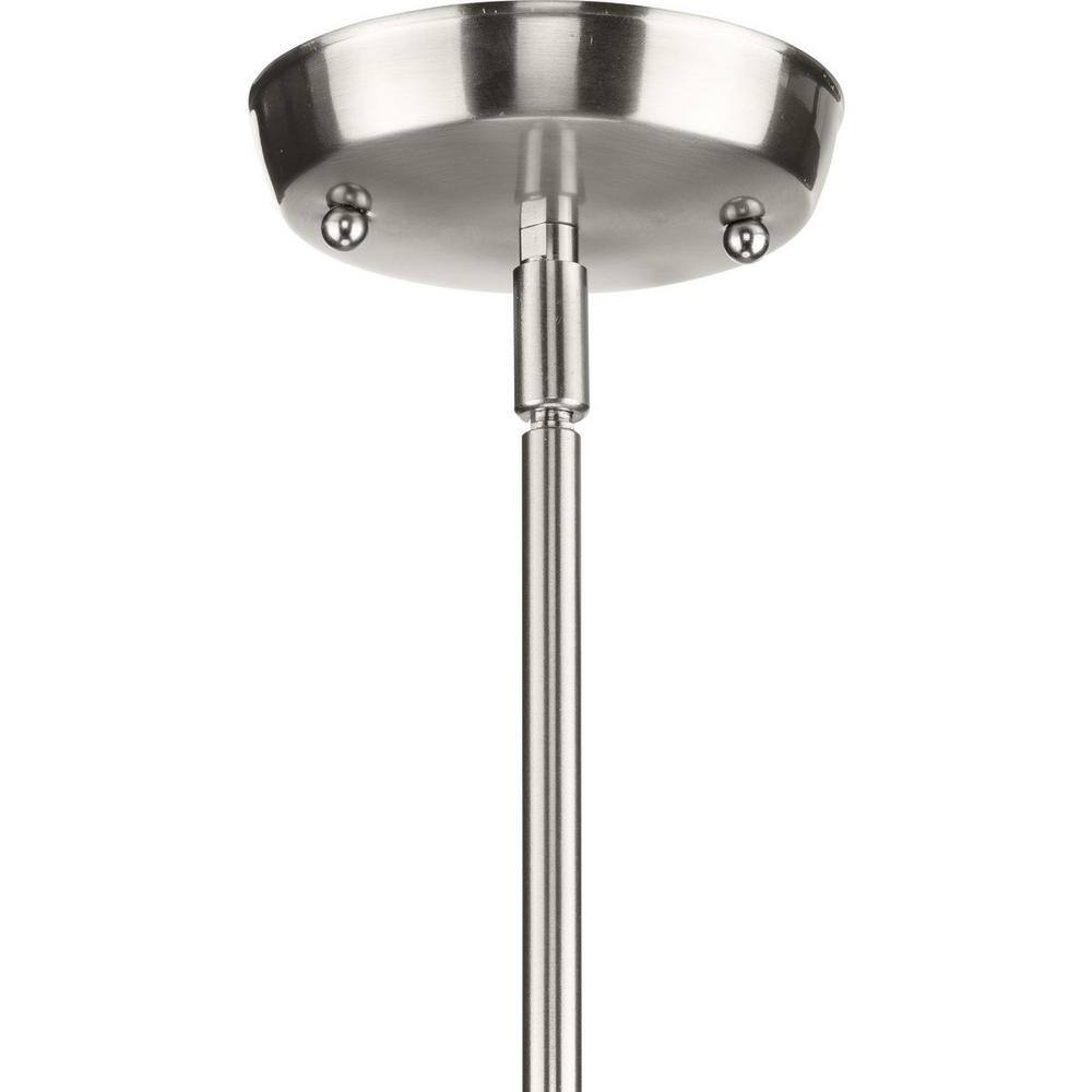 Brushed Nickel Mini Pendant Light with Etched Glass Shade