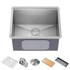 Kore 16-Gauge Stainless Steel 23 in. Single Bowl Undermount Laundry Utility Kitchen Sink with Accessories