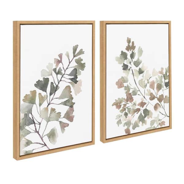 Kate and Laurel Sylvie "Botanical Soft Splitfern and Botanical Soft Maiden" by Sara Berrenson 2-Piece Framed Art Print 18 in. x 24 in.
