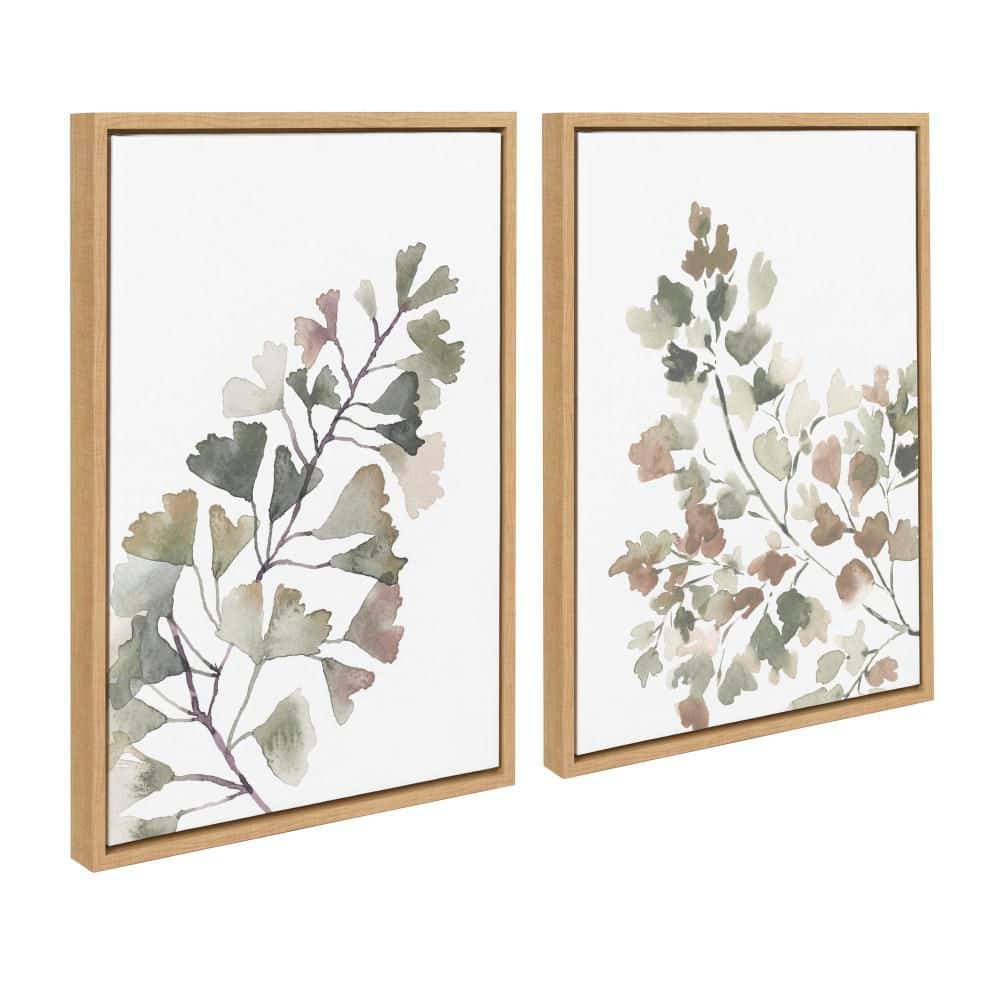 Natural Botanical Soft Splitfern and Maiden Canvas Art Set