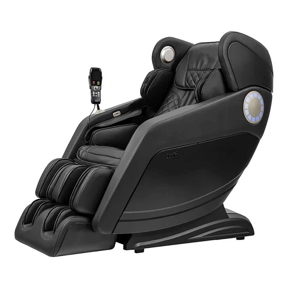Black Faux Leather Recliner with Massage and Airbags