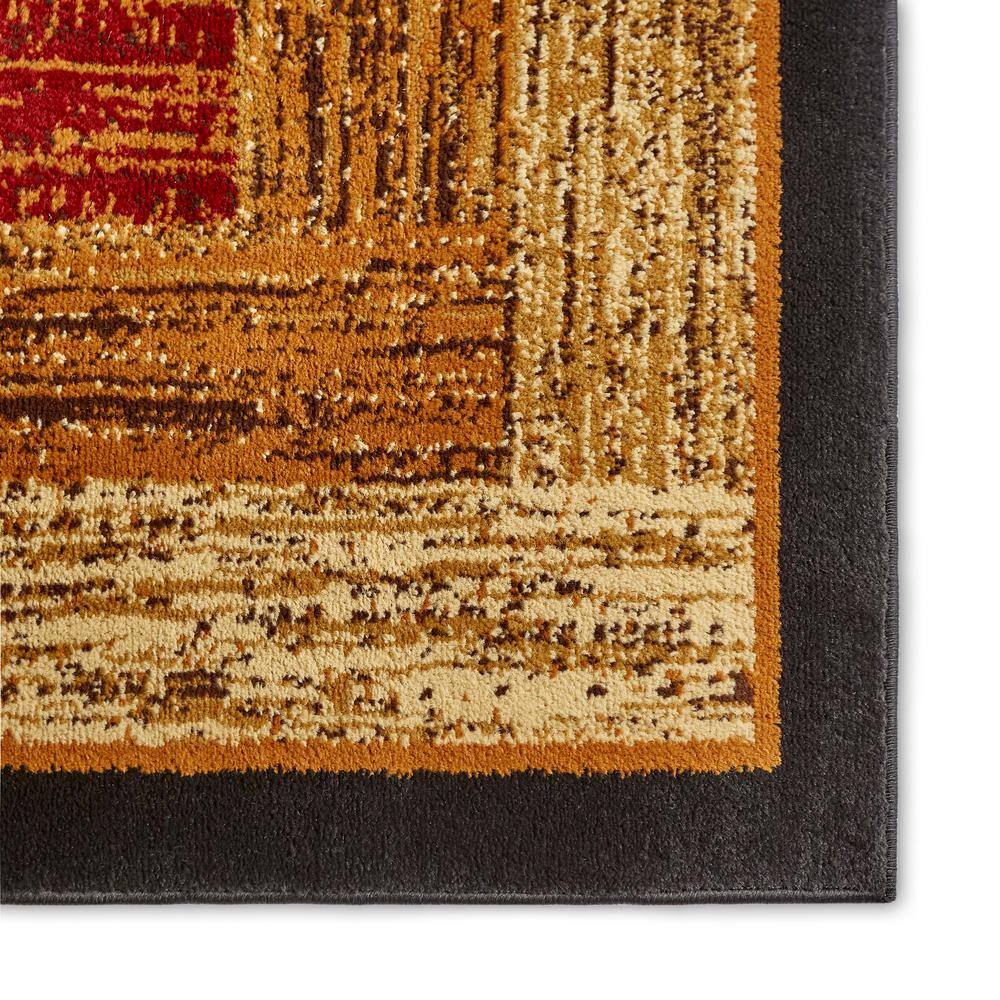 Royalty Vega Black and Earth Tone Geometric Area Rug