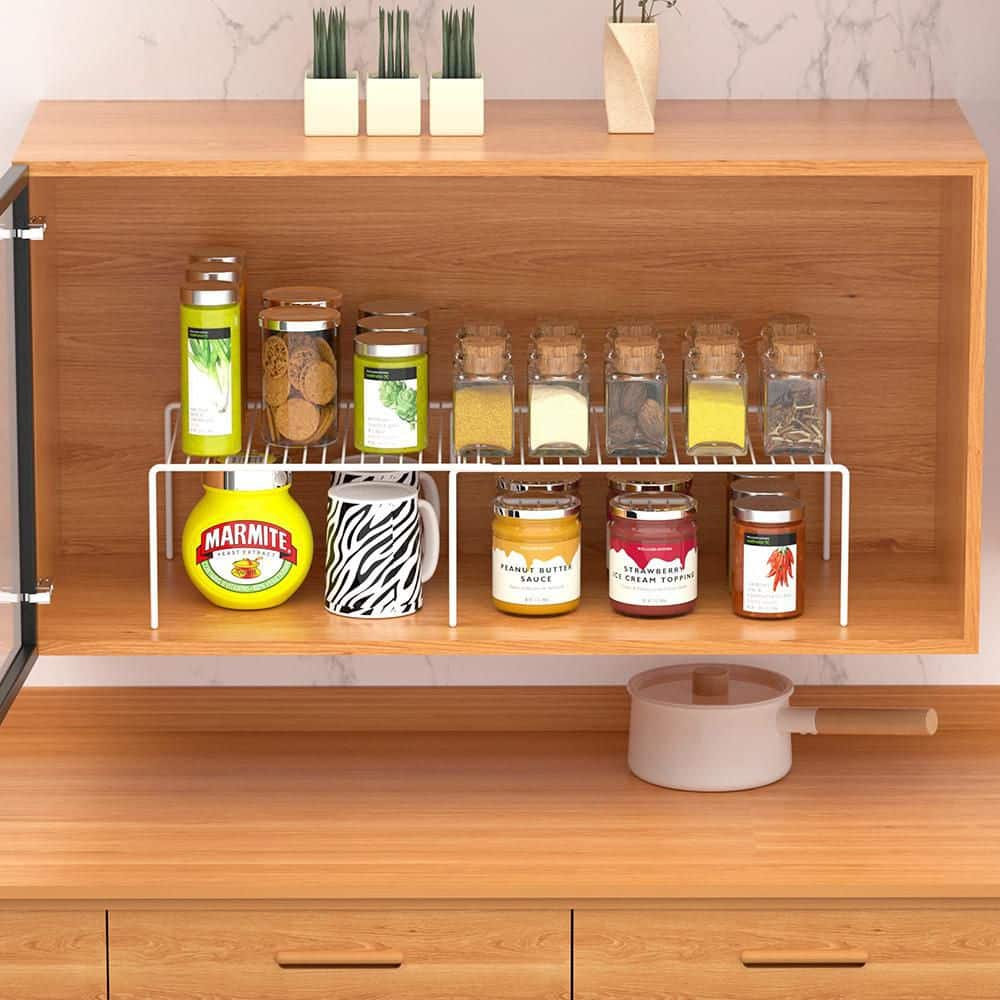 2-Shelf White Expandable Rustproof Metal Storage Shelf Space Saver Cabinet Organizer with Mesh Design 2 Piece Set price history on PriceWatchPro