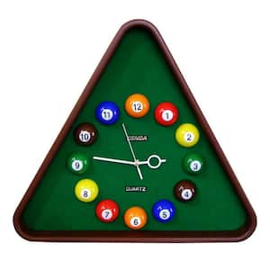 18.5 in. Tall Multicolor Battery Operated Decorative Wall Clock with Pool/Billiards Design