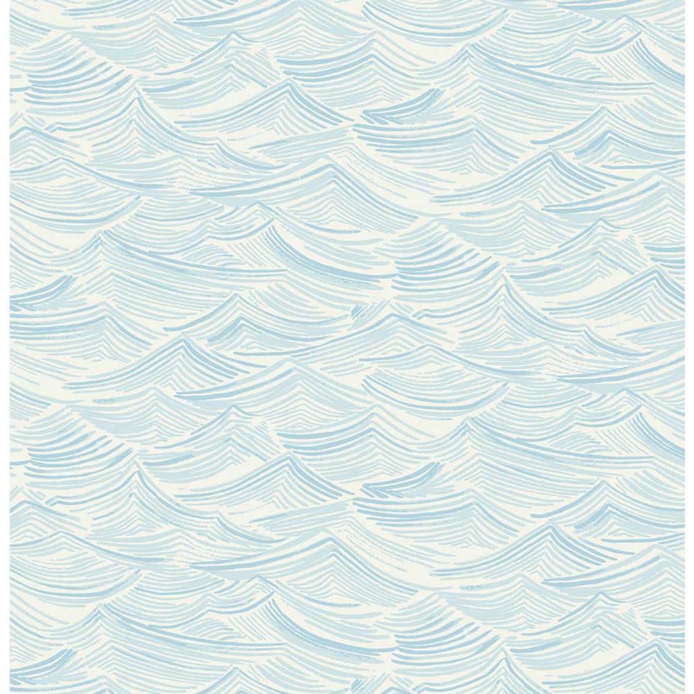 Seaside Waves Blue Pre-pasted Washable Wallpaper