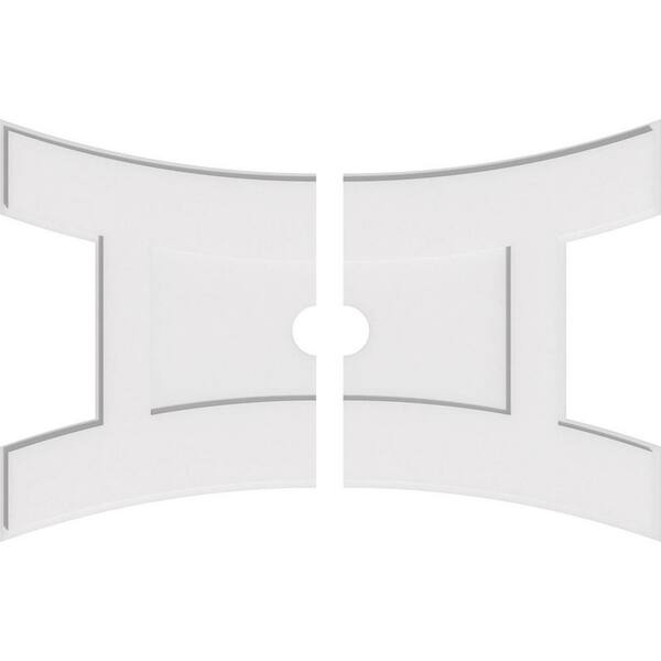 Ekena Millwork 38 in. W x 25-3/8 in. H x 3 in. ID x 1 in. P Haven Architectural Grade PVC Contemporary Ceiling Medallion (2-Piece)