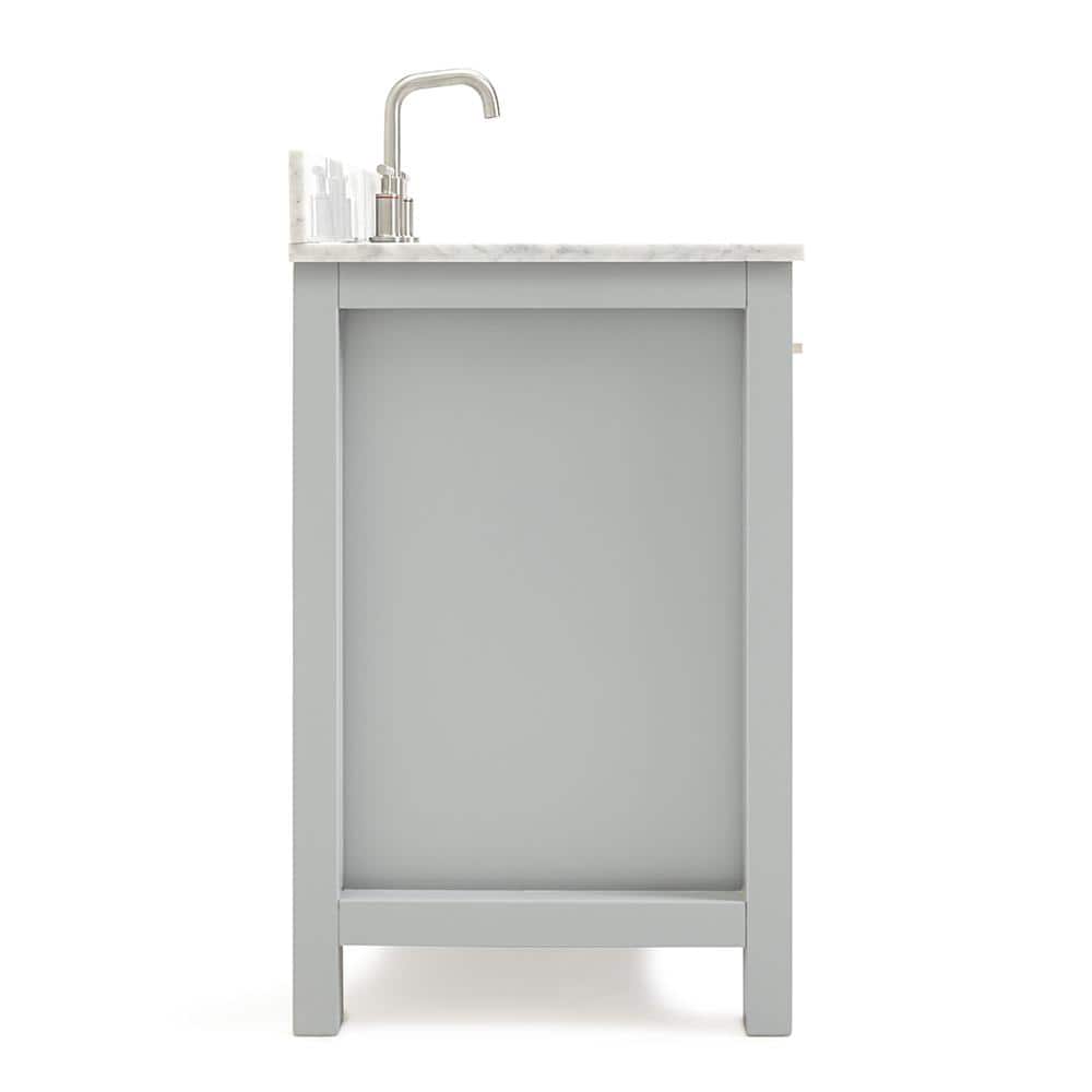 Gray Freestanding Single Vanity with Marble Top