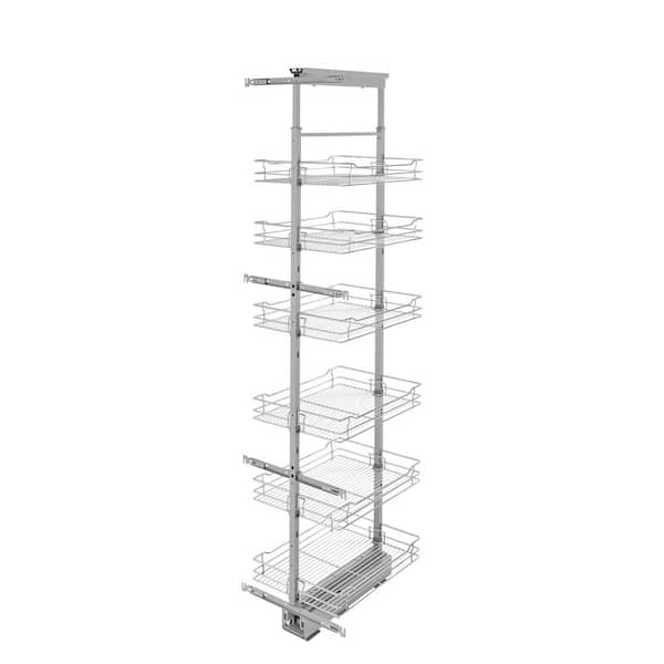 Rev-A-Shelf 16 in. Chrome 6-Basket Pull-Out Pantry with Soft-Close ...