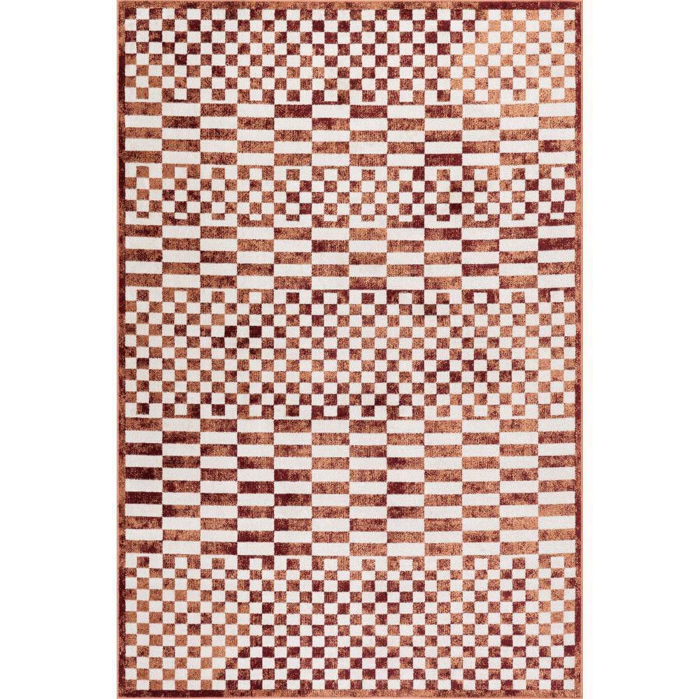 Kallie Washable Tiled Brick 7 ft. x 9 ft. Indoor Area Rug price history on PriceWatchPro