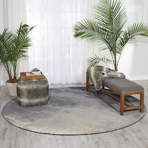 Twilight Storm 8 ft. x 8 ft. Nature-inspired Contemporary Round Area Rug