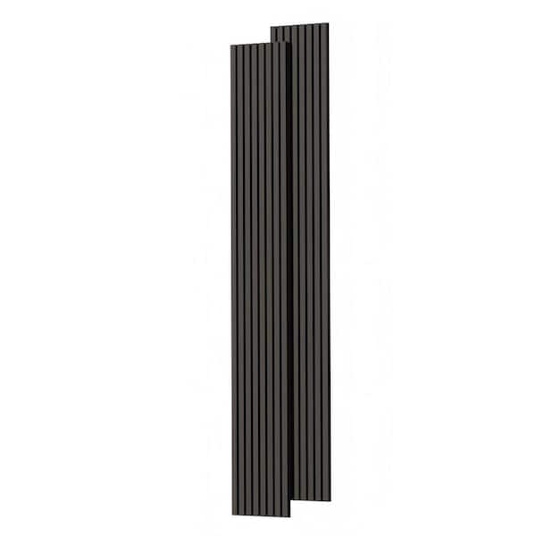 94.5 in. x 11.8 in. Black Wood Soundproofing Wall Decal Wall Panels 2-Piece