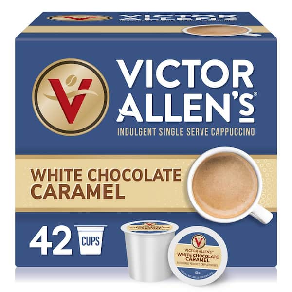 Victor Allen's White Chocolate Caramel Flavored Cappuccino Mix Single Serve K-Cup Pods for Keurig K-Cup Brewers (42 Count)